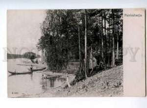 235392 FINLAND FISHING Punkaharju early Vintage postcard