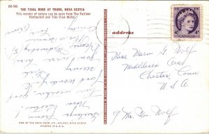 Tidal Bore Truro Nova Scotia NS Canada Postcard PM Cancel WOB Note 4c Stamp 