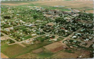 Scobey MT Aerial View near Canadian Border c1979 Postcard G36