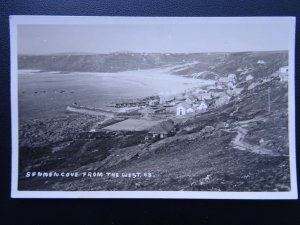 Cornwall SENNEN COVE from West shows Lifeboat Station - Old RP Postcard