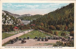 Postcard The Park at Basin Creek Reservoir with Dam Butte MT