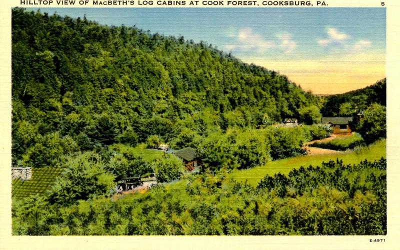 PA - Cooksburg. MacBeth's Log Cabins at Cook Forest