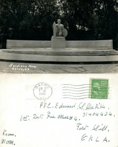 BARRE VT SOLDIERS MEMORIAL 1946 VINTAGE REAL PHOTO POSTCARD RPPC