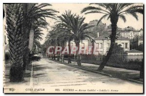 Postcard Old French Riviera Hyeres Avenue Godillot