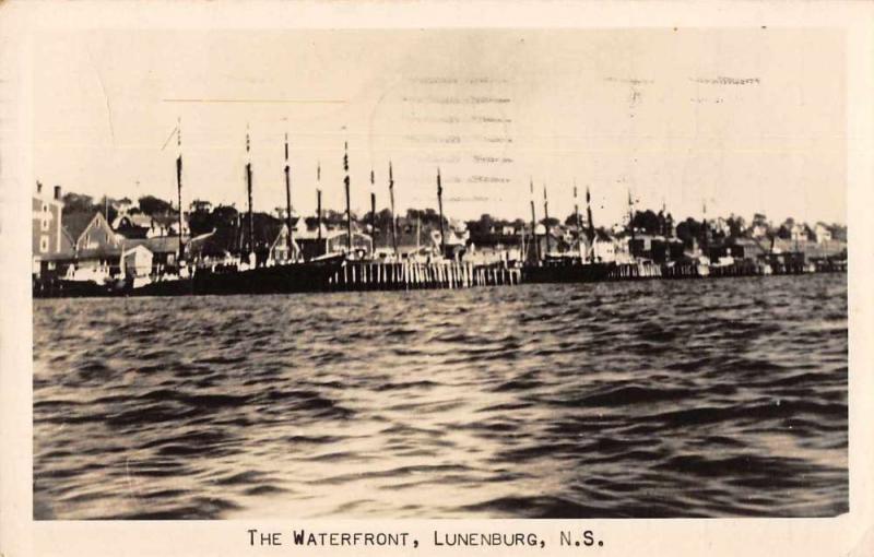 Lunenbrug Nova Scotia Canada The Waterfront Real Photo Antique Postcard J72783