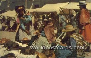 Vendedoras indigenas de sombreros, Natives selling hats Huancayo, Peru Unused 