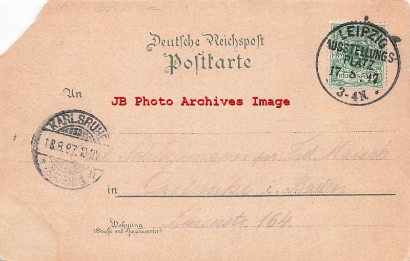 Germany, Leipzig, Markthaffe, Multi-View, Greetings, Corner Tear