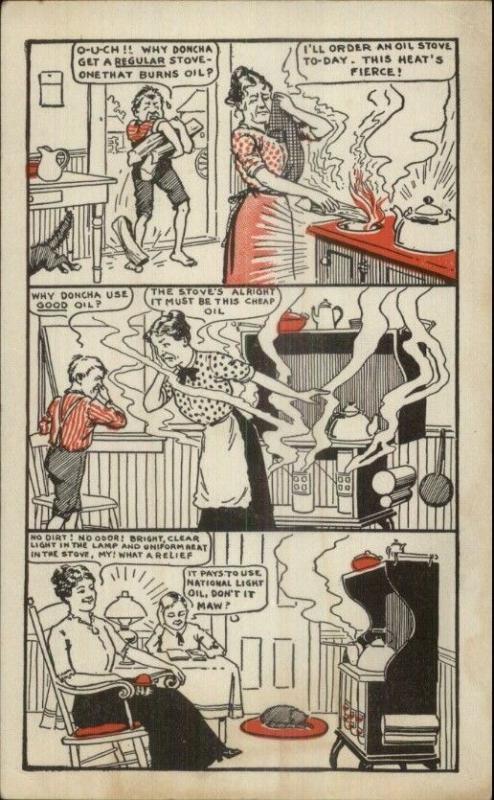 Union Center WI PE Corsaw National Light Oil Burning Stoves Comic Strip PC