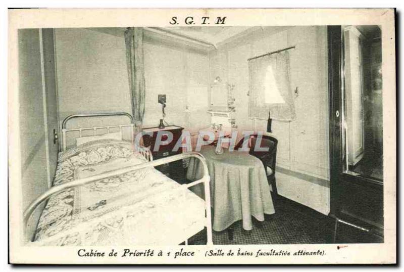 Postcard Old Ship Boat SGTM priority Cabin 1 spot Bathroom