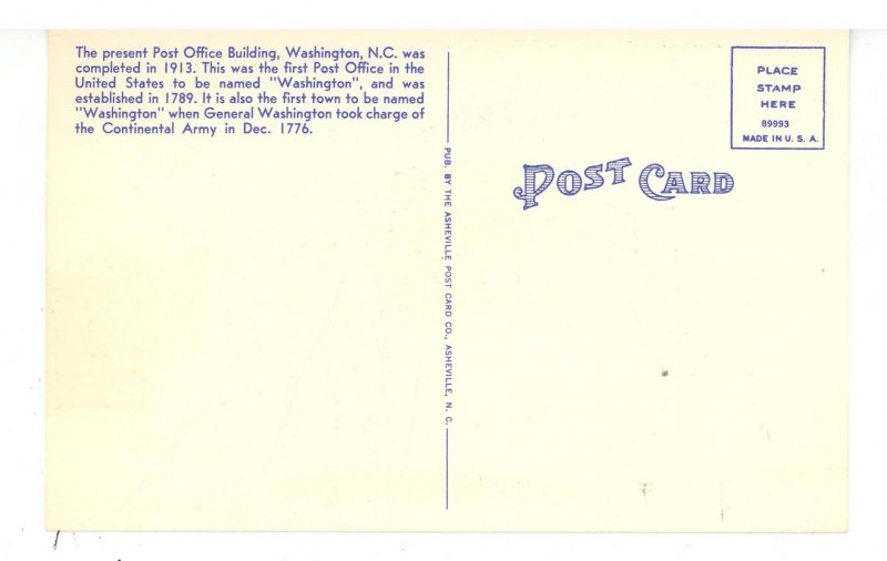 NC - Washington. US Post Office