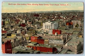 1914 Newark New Jersey Postcard Birds Eye View West Essex County Court House