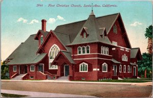 Postcard First Christian Church in Santa Ana, California