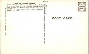 WARWICK, RI Rhode Island   New  AIR TERMINAL BUILDING  1961   Postcard