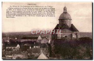 Old Postcard Provins The dome of St Quiriace and buildings of the college