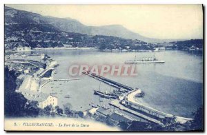 Old Postcard The Port of Villefranche Darse Boat