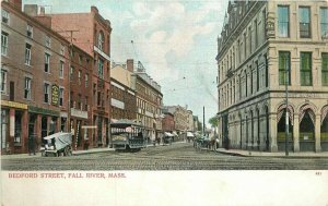 Fall River Massachusetts Bedford Bossleman C-1905 Trolley Postcard 21-12135