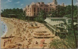 Postcard Waikiki Honolulu Hawaii Beach 1955