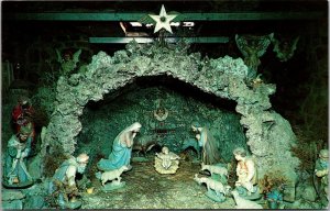 Bethlehem Scene, Ave Maria Grotto St Bernard College AL Vintage Postcard Y63