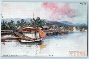 Jamaica Postcard Kingston Chief TownHarbour 1910 Antique Oilette Tuck Art