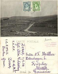 jordan, JERASH جرش, The Oval Forum, Excavation (1934) RPPC Postcard