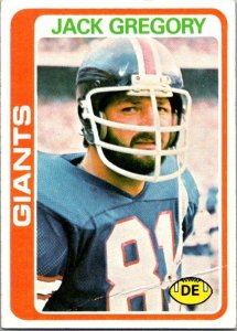 1978 Topps Football Card Jack Gregory New York Giants sk7279