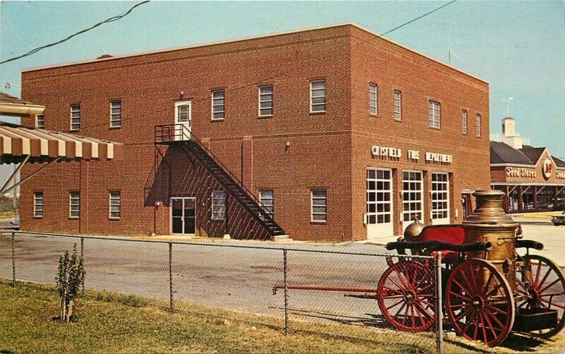 Antique Steam Pumper Crisfield Maryland Fire Department Postcard Tingle 8764