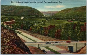 1940s Pennsylvania Turnpike through Famous Aliquippa Gap Postcard