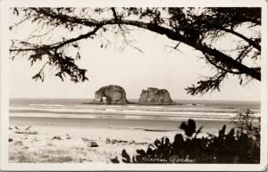 Twin Rocks Oregon OR Rock View Villa c1933 Real Photo Postcard F5