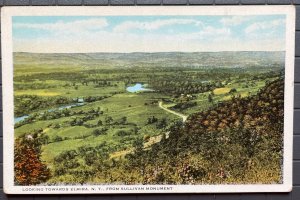 Vintage Postcard 1921 Looking towards Elmira, NY from Sullivan Monument