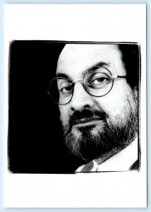 Famous Author SALMAN RUSHDIE in London in 1995 ~ Novelist 4x6 Postcard