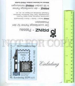 453926 Germany 1992 philatelic exhibition Passau signed special cancellation