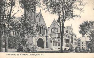 Burlington Vermont University Street View Antique Postcard K58228 