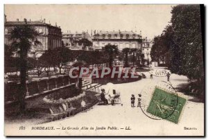 Postcard Old Bordeaux La Grande Allee du Jardin Public