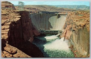 Vtg Page Arizona AZ Glen Canyon Dam Colorado River Bridge 1950s View Postcard