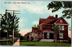 Postcard ON Wheatley Lake Street Looking South Residential Homes RARE 1911 K68