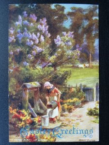 Country Life TO FETCH A PAIL OF WATER c1908 Postcard by Raphael Tuck 9031