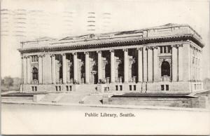 Public Library Seattle WA Washington c1907 WG Macfarlane Postcard D83