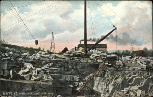 Barre Vermont VT Wells and Lampson Quarry Crane c1910 Vintage Postcard