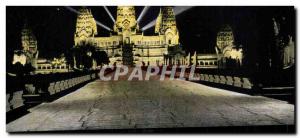 Old Postcard Angkor VAT for NIGHT