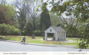 Cyclist Bicycle at Garden Of Remembrance Driffield Yorkshire Postcard