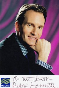 TV Weatherman Robin Met Office Hand Signed Cast Card Photo