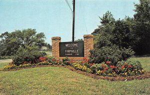 Virginia VA   WELCOME TO FARMVILLE Roadside Sign  PRINCE EDWARD COUNTY  Postcard