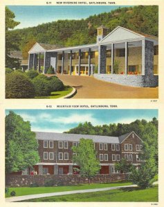 GATLINBURG, TN Tennessee  NEW RIVERSIDE & MOUNTAIN VIEW HOTELS  *2*  Postcards