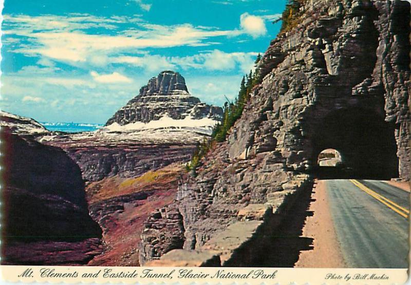 Montana Mt Clements Eastside Tunnel Glacier National Park logan Postcard  # 6666