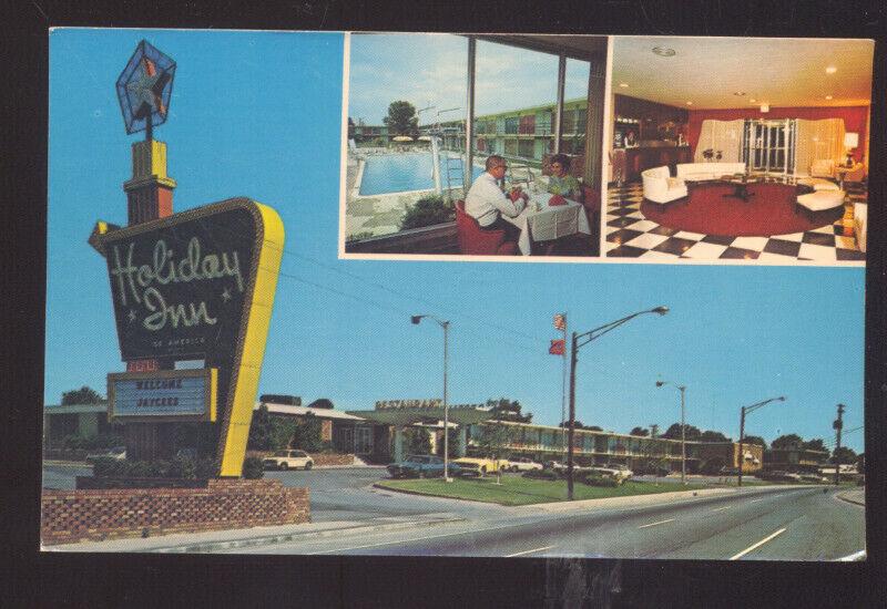 CLEVELAND TENNESSEE HOLIDAY INN 1960's CARS VINTAGE ADVERTISING POSTCARD