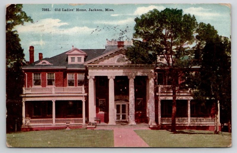 Jackson Mississippi Old Ladies Home 1910 DeJong Family Vicksburg Postcard E25