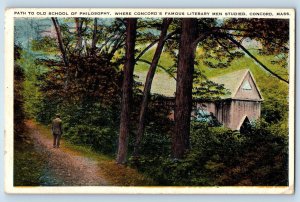 1936 Path To Old School Of Philosophy Concord Massachusetts MA Vintage Postcard
