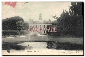 Old Postcard Tours L & # 39Hopital View socket Jardin des Plantes