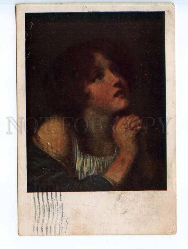 249892 Russia Greuse Pray girl head Vintage Fedorov RPPC