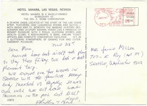 US Las Vegas, Nevada Used.  Hotel Sahara in 1967.  A bit different now....